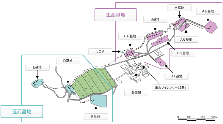 大霧発電所基地・坑井配置